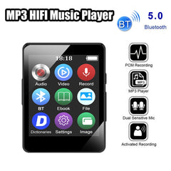 MP3 Music Player Bluetooth 5.0 Ebook Recorder MP4 Walkman, Without Memory Card, 8GB, 16GB, 32GB, 64GB, 128GB