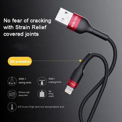 ROMOSS  CB12B 2.4A 8 Pin Fast Charging Cable For IPhone / IPad Data Cable 2m, 2m Red Black, 2m Gray Black, 2m Blue
