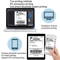 Phomemo PM241-BT Bluetooth Address Label Printer Thermal Shipping Package Label Maker, US, EU