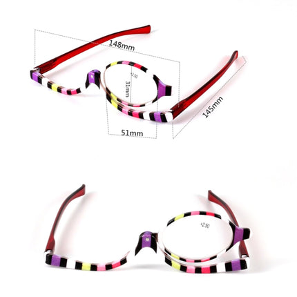 Makeup Presbyopic Glasses Multicolored Rotatable Magnifying Glass Single Piece Reading Glass, Degree:, +150, +200, +250, +300, +350, +400