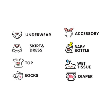 Baby Room Bedroom Wall Sticker Girls Baby Clothes Logo Classification Removable Stickers