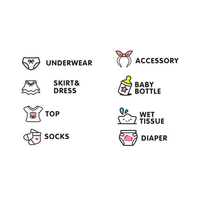 Baby Room Bedroom Wall Sticker Girls Baby Clothes Logo Classification Removable Stickers