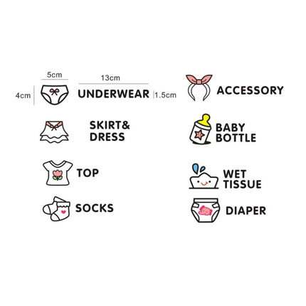 Baby Room Bedroom Wall Sticker Girls Baby Clothes Logo Classification Removable Stickers