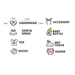 Baby Room Bedroom Wall Sticker Girls Baby Clothes Logo Classification Removable Stickers