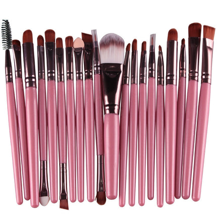 20pcs/set Wooden Handle Makeup Brush Set Beauty Tool Brushes, Coffee, Gold+Black, Black+White, Full Black, Black+Coffee, Brown+White, Gold+Pink, Brown+Green, Brown+Pink, Brown+Black, Gold+White, Gold+Green, Black+Green, Black+Pink, Brown+Purple        ...