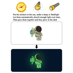 Luminous Astronaut Stars Moon Switch Stickers Children Room Luminous Decorative Wall Stickers, Blue, Green, Pink