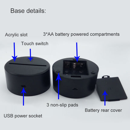 3D Game Handle Three-dimensional Colorful LED Lights, Touch Black Base, Touch Crack Base, Touch Black Base+Remote Control, Touch Crack Base+Remote Control