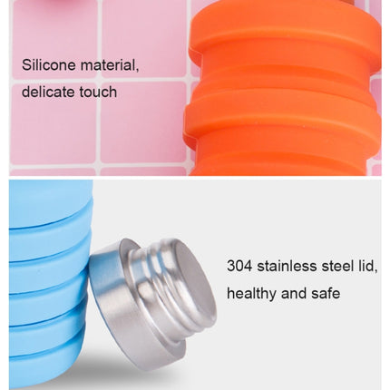 500ml Outdoor Sports Silicone Telescopic Cup Portable Foldable Travel Water Kettle, Blue Handle Lid, Orange Handle Lid, Gray Handle Lid, Purple Handle Lid, Black Handle Lid