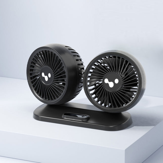 12v/24v Car Fan USB Interface Powerful Double Head Electric Fan