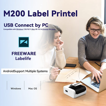 Phomemo M200 QR-Code-Tag Tragbarer Bluetooth-Thermoetikettendrucker, M200