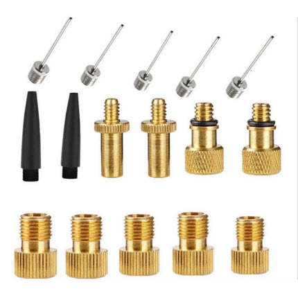 SV/AV/DV Bicycle Valve Adapter Set Bike Ball Pump Accessories, 15 in 1, 24 in 1 with Leather Ring, 25 in 1, 24 in 1, 32 in 1, 16 in 1, 10 in 1, 3sets 3 in 1, 12 in 1, 3sets 5 in 1, 3sets 4 in 1, 3sets 4 in 1 Gold, 14 in 1, 16 in 1 with Split Box�������...