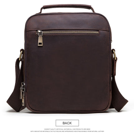 HUMERPAUL Men Leather Cross-Body Bag Shoulder Bag, MH577 (Brown)