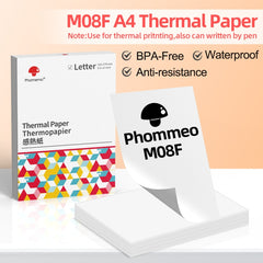 For Phomemo M08F 200sheets Thermal Printing Paper Compatible for MR.IN Brother Pocket Jet / MT800, A4 Thermal  Paper, Folding A4 Thermal Paper, Letter Thermal Paper, Folding Letter Thermal Paper