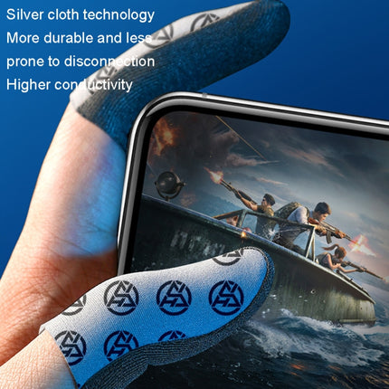 1pair Gaming Super Conductive Silver Cloth Chicken Game Finger Cover Touch Screen Anti-slip Sweatproof Hand Game Finger Gloves, Night Light, Sea Soul Beast, Silver