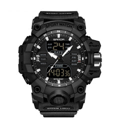 SANDA Green Light Alarm Clock Multifunctional Waterproof Shockproof Transparent Watch
