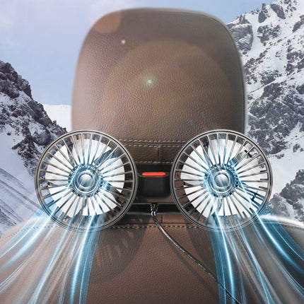 5V 2A Car Rear Seat Back USB Interface Powerful Double-headed Fan, F4207