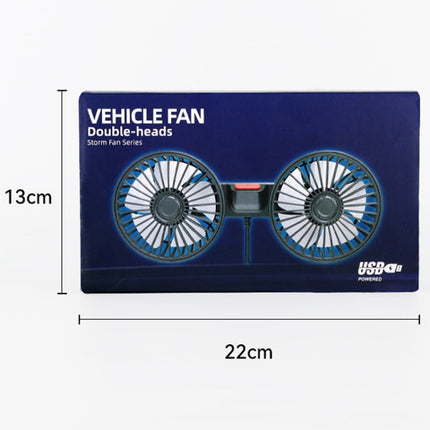 5V 2A Car Rear Seat Back USB Interface Powerful Double-headed Fan, F4207