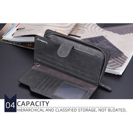 Baellerry Matte Leather Multi-card Slot Men Clutch Bag Zip Buckle Vintage Wallet