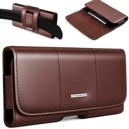 Nuoku Magnetic Flaps Leather Belt Case For Smart Phones, 15.5 x 7.5 x 2.5cm   5.8 Inch, 17.3 x 8 x 2.5cm  6.7 Inch