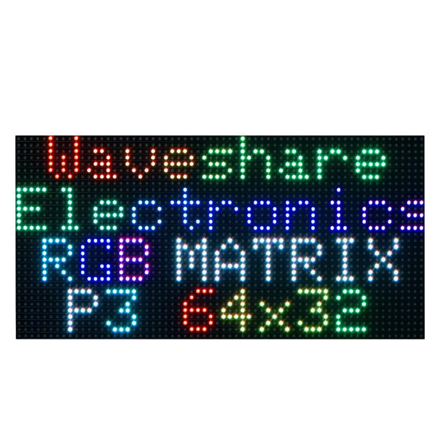 Waveshare RGB Full-color LED Matrix Panel, 3mm Pitch, 64 × 32 Pixels, Adjustable Brightness,, Standard Version, GOB Version