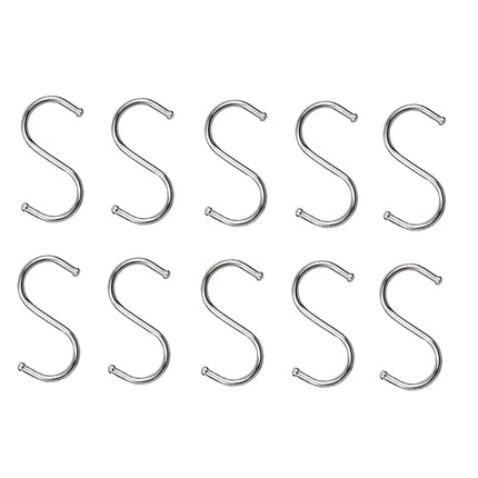10pcs Multifunctional Stainless Steel Hooks Metal S-Shaped Hook, Large, Medium, Small