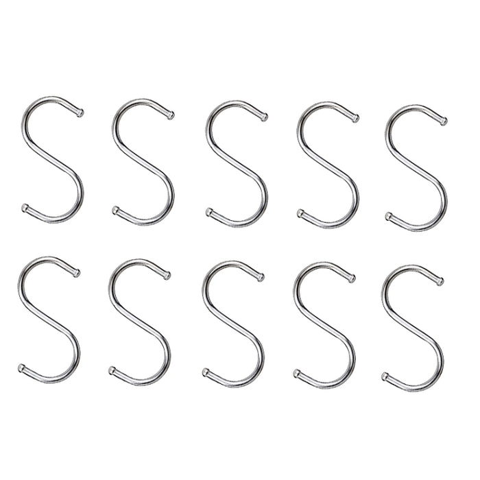 10pcs Multifunctional Stainless Steel Hooks Metal S-Shaped Hook, Large, Medium, Small