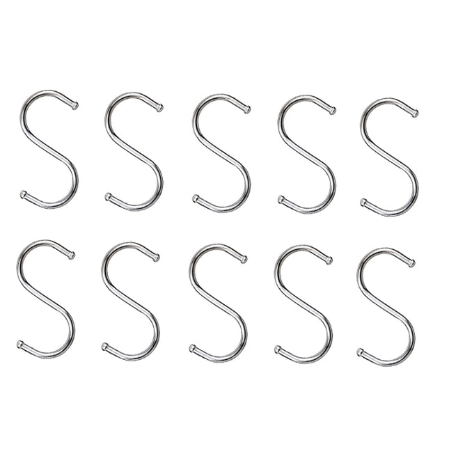 10pcs Multifunctional Stainless Steel Hooks Metal S-Shaped Hook, Large, Medium, Small