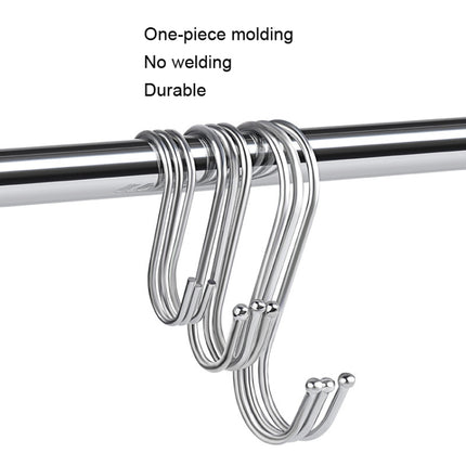 10pcs Multifunctional Stainless Steel Hooks Metal S-Shaped Hook, Large, Medium, Small