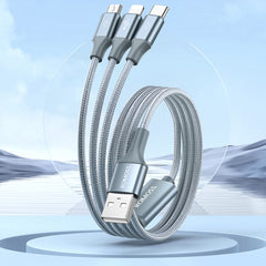ROMOSS CB25 3 In 1 3.5A  8 Pin + Micro USB + Type C/USB-C Cable, 1m, 1.5m