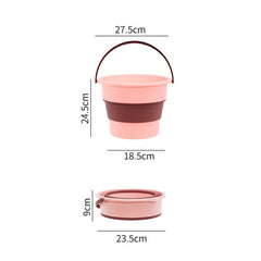 Medium 10L Folding Thickened Portable Plastic Bucket Outdoor Fishing Barrel Car Travel Wash Barrel, Medium 10L