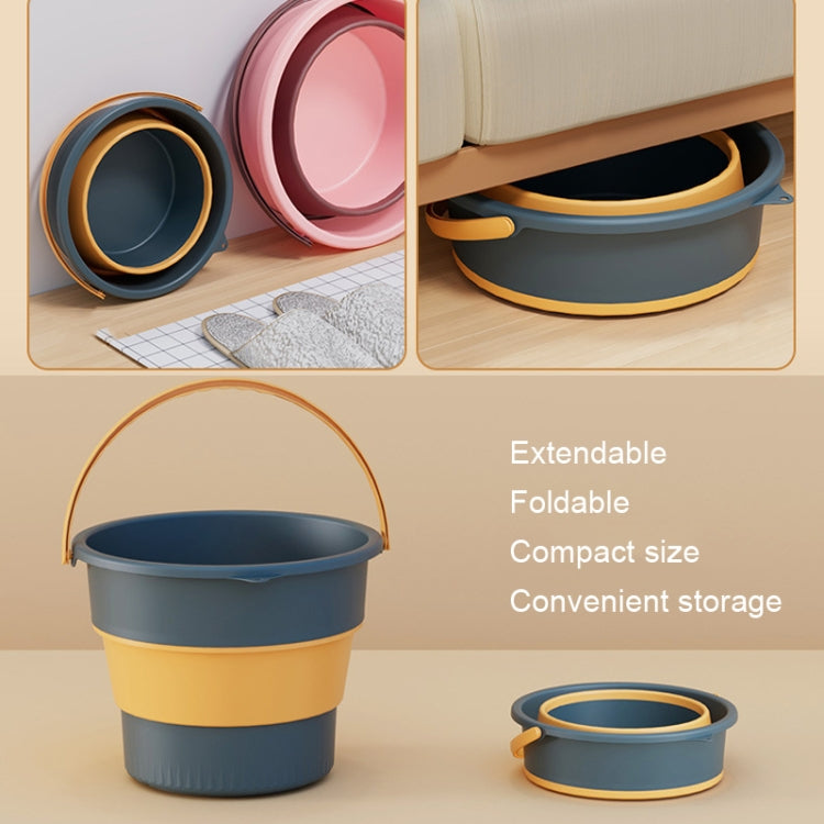 Medium 10L Folding Thickened Portable Plastic Bucket Outdoor Fishing Barrel Car Travel Wash Barrel, Medium 10L