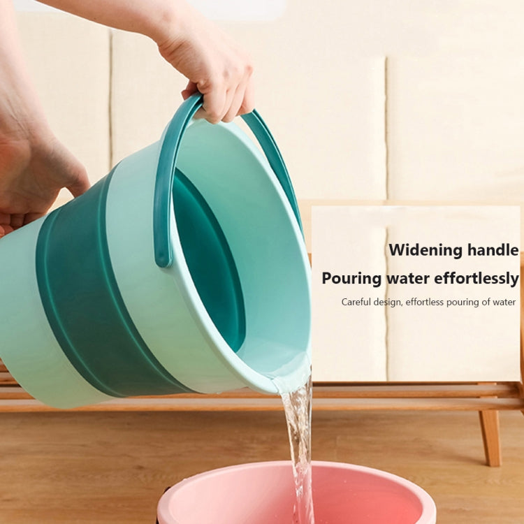 Medium 10L Folding Thickened Portable Plastic Bucket Outdoor Fishing Barrel Car Travel Wash Barrel, Medium 10L