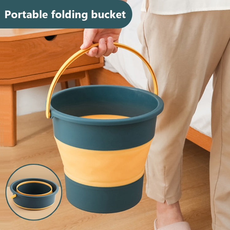 Medium 10L Folding Thickened Portable Plastic Bucket Outdoor Fishing Barrel Car Travel Wash Barrel, Medium 10L