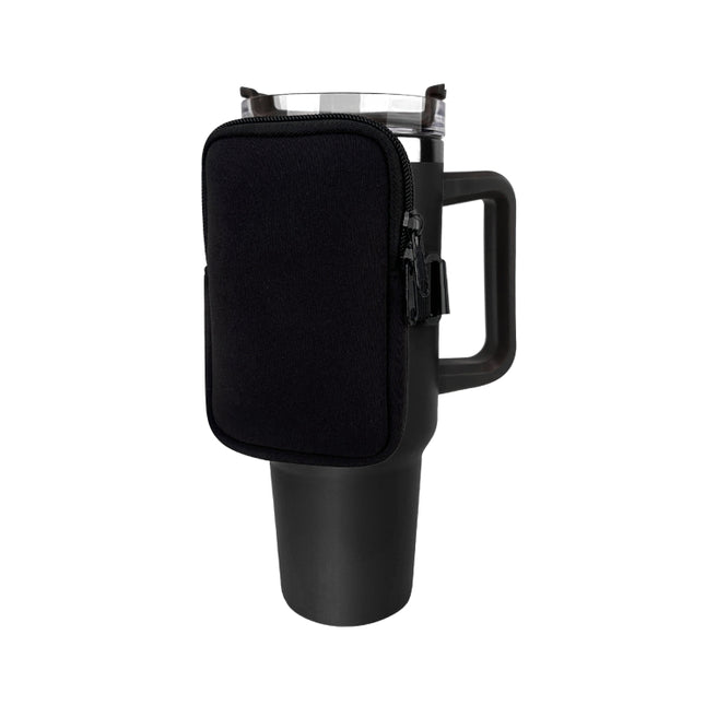 Water Cup Sided Storage Pockets With Zipper Fit For 40Oz Tumbler, Single Pocket