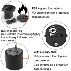 EU to Switzerland Convertible Plug With Ground Wire Travel Adaptor, With Shell