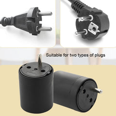 EU to Switzerland Convertible Plug With Ground Wire Travel Adaptor, With Shell