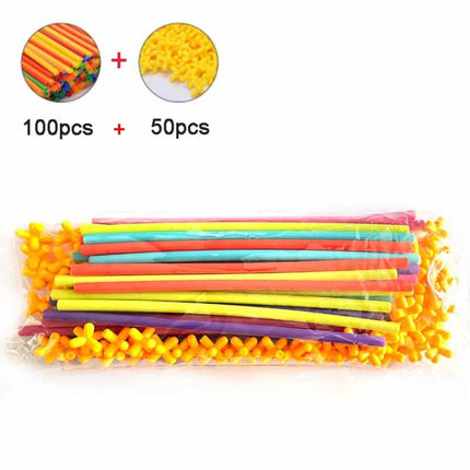 DIY Plastic 4D Straw Building Blocks Joint Funny Development Toys, 50pcs Pipe+50 Connectors, 100pcs Pipe+50 Connectors, 100pcs Pipe+100 connectors, 150pcs Pipe+150 connectors, 200pcs Pipe+200 Connectors, 250pcs Pipe+250 Connectors����������������������...