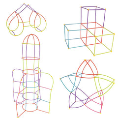 DIY Plastic 4D Straw Building Blocks Joint Funny Development Toys, 50pcs Pipe+50 Connectors, 100pcs Pipe+50 Connectors, 100pcs Pipe+100 connectors, 150pcs Pipe+150 connectors, 200pcs Pipe+200 Connectors, 250pcs Pipe+250 Connectors����������������������...