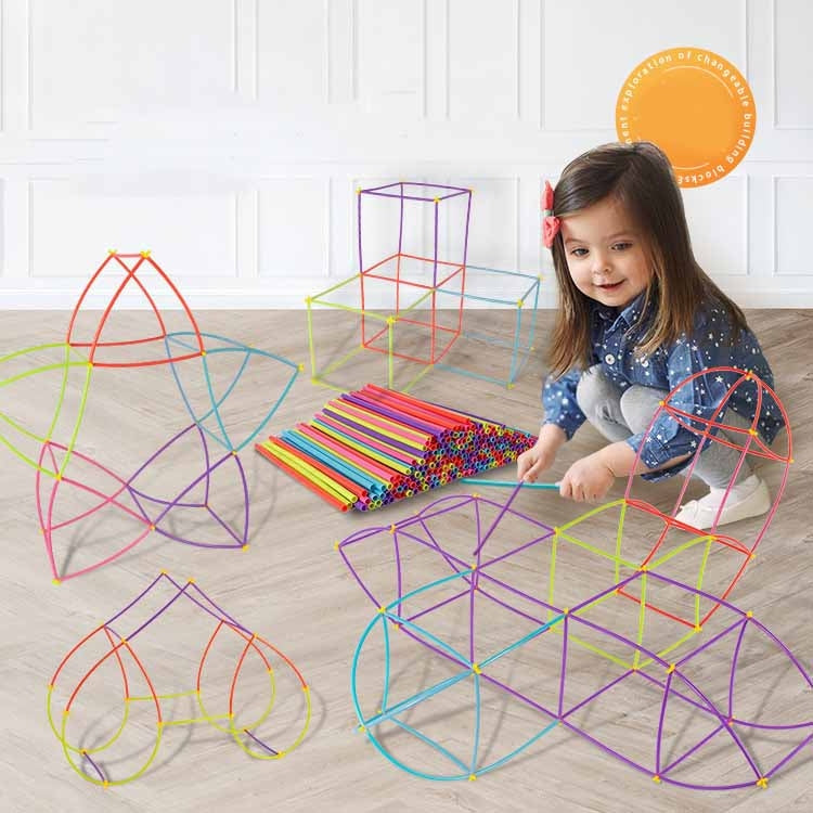 DIY Plastic 4D Straw Building Blocks Joint Funny Development Toys, 50pcs Pipe+50 Connectors, 100pcs Pipe+50 Connectors, 100pcs Pipe+100 connectors, 150pcs Pipe+150 connectors, 200pcs Pipe+200 Connectors, 250pcs Pipe+250 Connectors����������������������...