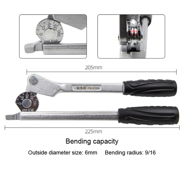 Manual Stainless Steel Pipe Iron Tube Bender Air Conditioner Copper Pipe Aluminum Pipe Bender