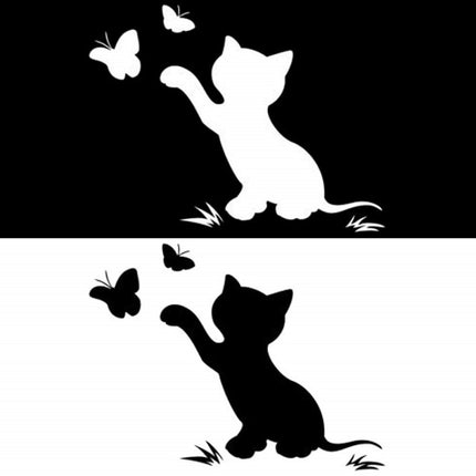 10pcs Disc Cat Reflective Scratch Body Sticker