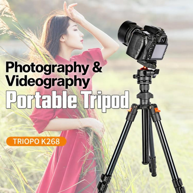 DSLR Tripod Photography Stand Portable Cell Phone Micro SLR Tripod, K268+KJ36