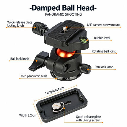 DSLR Tripod Photography Stand Portable Cell Phone Micro SLR Tripod, K268+KJ36