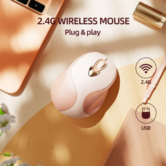 Inphic M8 Wireless Mouse Charging Quiet Office Home 2.4G USB Mouse, M8 (Milk Tea), M8 (Purple)