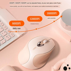 Inphic M8 Wireless Mouse Charging Quiet Office Home 2.4G USB Mouse, M8 (Milk Tea), M8 (Purple)