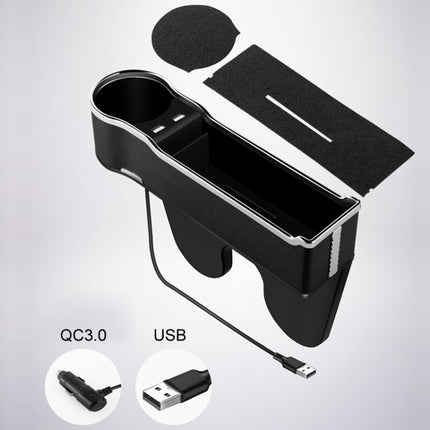 Car Seat Gap Storage Box Multifunctional Mobile Phone USB Charger, Standard Black, Standard Red, Standard Beige, Standard Brown, QC3.0 Black, QC3.0 Red, QC3.0 Beige, QC3.0 Brown
