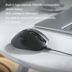 Inphic DR01 Bluetooth 3 Mode Wireless Mouse Charging Quiet Office Game Laptop Computer Home Use, DR01 (Black)