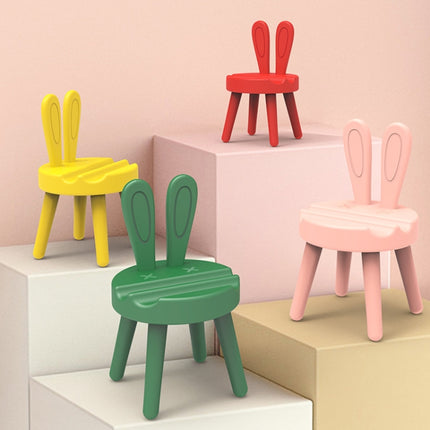 Cartoon Chair Shape Desktop Mobile Phone Holder Cute Mini Universal Phone Rack, Rabbit(Pink), Rabbit(Green), Rabbit(Yellow)