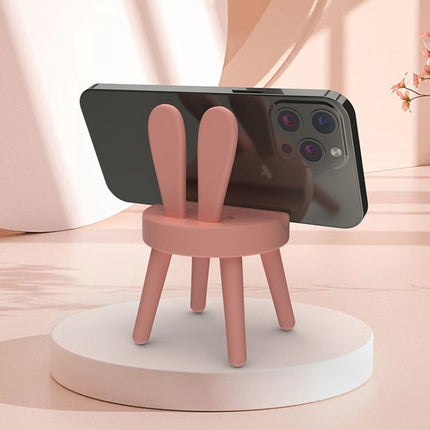 Cartoon Chair Shape Desktop Mobile Phone Holder Cute Mini Universal Phone Rack, Rabbit(Pink), Rabbit(Green), Rabbit(Yellow)