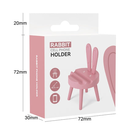 Cartoon Chair Shape Desktop Mobile Phone Holder Cute Mini Universal Phone Rack, Rabbit(Pink), Rabbit(Green), Rabbit(Yellow)